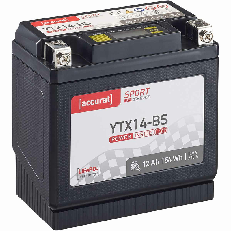 Accurat Sport LFP YTX14-BS Lithium Motorradbatterie