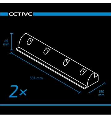 ECTIVE 2-teilig lange Haltespoiler fr Solarmodule schwarz (gebraucht, Zustand gut)