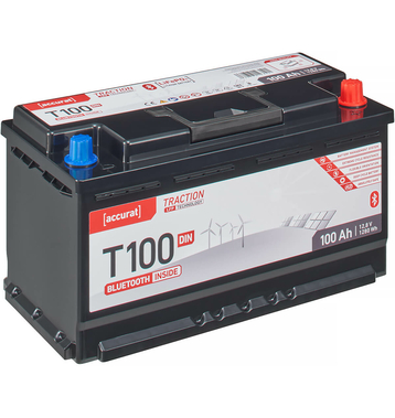 Accurat Traction T100 LFP DIN BT 12V LiFePO4 Lithium Versorgungsbatterie 100Ah
