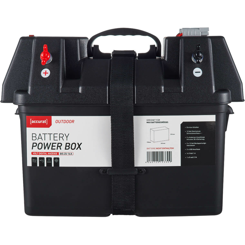 Batteriebox Batteriekasten Gr. M schwarz mit Gurtband Batterie