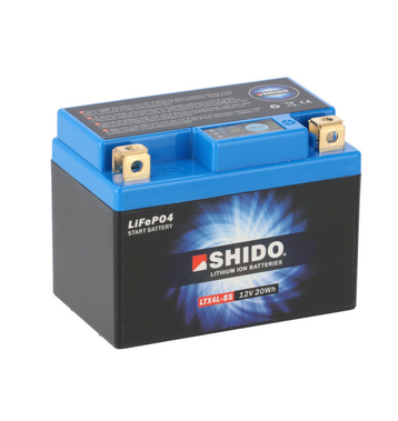 SHIDO LTX4L-BS Lithium Motorradbatterie 1,6Ah 12V YTX4L-BS