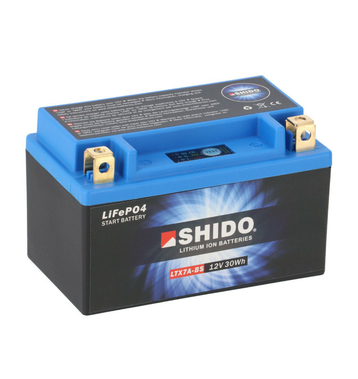 SHIDO LTX7A-BS Lithium Motorradbatterie 2,4Ah 12V