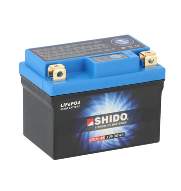 SHIDO LTX7L-BS Lithium Motorradbatterie 2,4Ah 12V