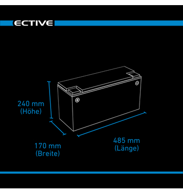 ECTIVE LC 200L LT 12V LiFePO4 Lithium Versorgungsbatterie 200 Ah (USt-befreit nach §12 Abs.3 Nr. 1 S.1 UStG)
