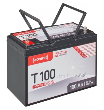 Accurat Traction T100 LFP 12V LiFePO4 Lithium Versorgungsbatterie 100 Ah (USt-befreit nach 12 Abs.3 Nr. 1 S.1 UStG)
