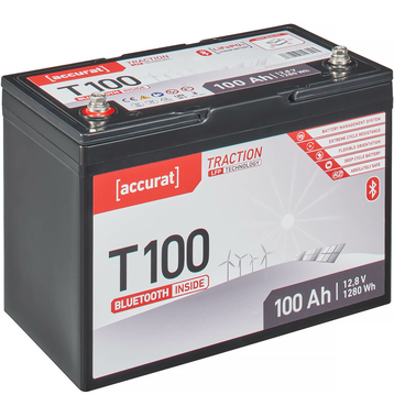 Accurat Traction T100 LFP BT 12V LiFePO4 Lithium Versorgungsbatterie 100Ah (USt-befreit nach §12 Abs.3 Nr. 1 S.1 UStG)