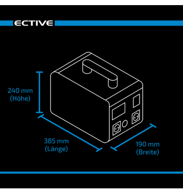 ECTIVE BlackBox 10 Powerstation 1000W 1036,8Wh Reine Sinuswelle 230V Lithiumbatterie 40,5Ah 25,6V (USt-befreit nach §12 Abs.3 Nr. 1 S.1 UStG)
