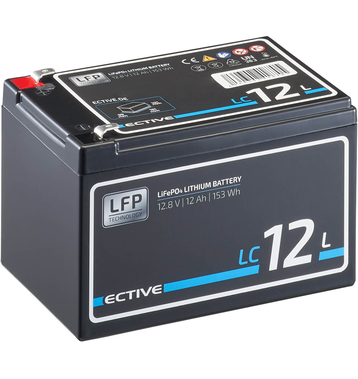 ECTIVE LC 12L 12V LiFePO4 Lithium Versorgungsbatterie 12Ah (USt-befreit nach §12 Abs.3 Nr. 1 S.1 UStG)