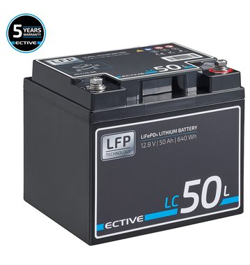 ECTIVE LC 50L 12V LiFePO4 Lithium Versorgungsbatterie 50 Ah (USt-befreit nach §12 Abs.3 Nr. 1 S.1 UStG)