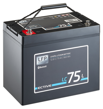 ECTIVE LC 75L BT 12V LiFePO4 Lithium Versorgungsbatterie 75 Ah (USt-befreit nach §12 Abs.3 Nr. 1 S.1 UStG)