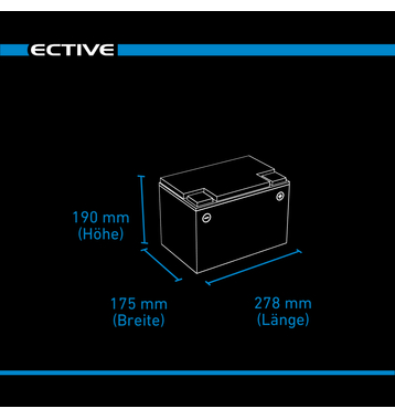 ECTIVE LC 80 BT 12V LiFePO4 Lithium Versorgungsbatterie 80 Ah (USt-befreit nach §12 Abs.3 Nr. 1 S.1 UStG)