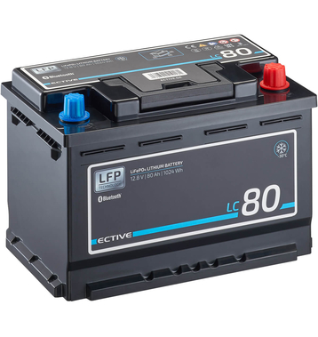 ECTIVE LC 80 LT 12V LiFePO4 Lithium Versorgungsbatterie 80 Ah (USt-befreit nach §12 Abs.3 Nr. 1 S.1 UStG)
