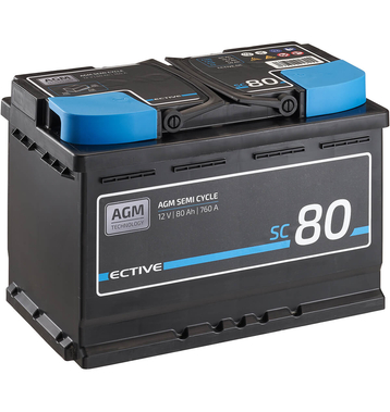 ECTIVE SC 80 AGM Semi Cycle Versorgungsbatterie 80Ah (USt-befreit nach §12 Abs.3 Nr. 1 S.1 UStG)