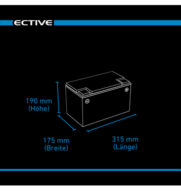 ECTIVE SC 95 AGM Semi Cycle Versorgungsbatterie 95Ah (USt-befreit nach §12 Abs.3 Nr. 1 S.1 UStG)