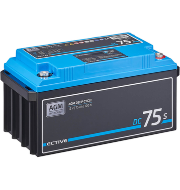 ECTIVE DC 75S AGM Deep Cycle mit LCD-Anzeige 75Ah Versorgungsbatterie (USt-befreit nach §12 Abs.3 Nr. 1 S.1 UStG)