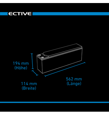 ECTIVE DC 100 AGM Slim 12V Versorgungsbatterie 100Ah (USt-befreit nach 12 Abs.3 Nr. 1 S.1 UStG)