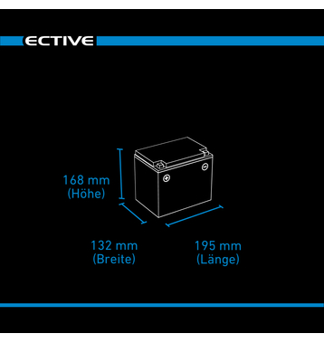 ECTIVE DC 38SC GEL Deep Cycle mit PWM-Ladegerät und LCD-Anzeige 38Ah Versorgungsbatterie (USt-befreit nach §12 Abs.3 Nr. 1 S.1 UStG)