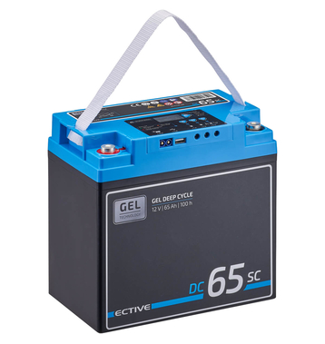 ECTIVE DC 65SC GEL Deep Cycle mit PWM-Ladegerät und LCD-Anzeige 65Ah Versorgungsbatterie (USt-befreit nach §12 Abs.3 Nr. 1 S.1 UStG)