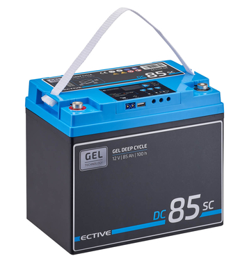 ECTIVE DC 85SC GEL Deep Cycle mit PWM-Ladegerät und LCD-Anzeige 85Ah Versorgungsbatterie (USt-befreit nach §12 Abs.3 Nr. 1 S.1 UStG)