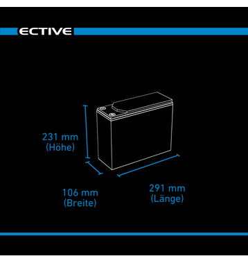 ECTIVE DC 60 GEL Slim 12V Versorgungsbatterie 60Ah (USt-befreit nach §12 Abs.3 Nr. 1 S.1 UStG)