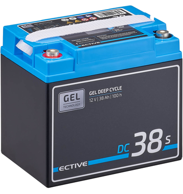 ECTIVE DC 38S GEL Deep Cycle mit LCD-Anzeige 38Ah Versorgungsbatterie (USt-befreit nach §12 Abs.3 Nr. 1 S.1 UStG)