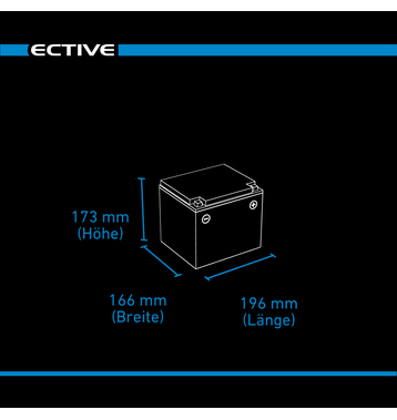 ECTIVE DC 45S GEL Deep Cycle mit LCD-Anzeige 45Ah Versorgungsbatterie (USt-befreit nach §12 Abs.3 Nr. 1 S.1 UStG)