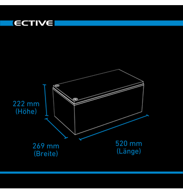 ECTIVE DC 290S GEL Deep Cycle mit LCD-Anzeige 290Ah Versorgungsbatterie (USt-befreit nach §12 Abs.3 Nr. 1 S.1 UStG)