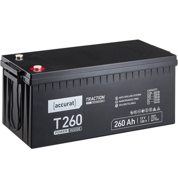 Accurat Traction T260 GEL 12V Versorgungsbatterie 260Ah (USt-befreit nach §12 Abs.3 Nr. 1 S.1 UStG)