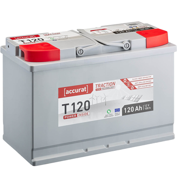 Accurat Traction T120 AGM Versorgungsbatterie 120Ah (USt-befreit nach §12 Abs.3 Nr. 1 S.1 UStG)