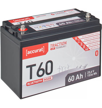 Accurat Traction T60 LFP BT 24V LiFePO4 Lithium Versorgungsbatterie 60Ah (USt-befreit nach §12 Abs.3 Nr. 1 S.1 UStG)