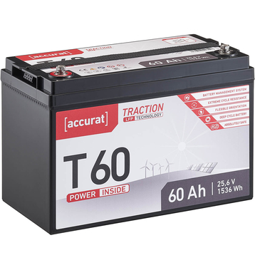 Accurat Traction T60 LFP 24V LiFePO4 Lithium Versorgungsbatterie 60 Ah (USt-befreit nach §12 Abs.3 Nr. 1 S.1 UStG)