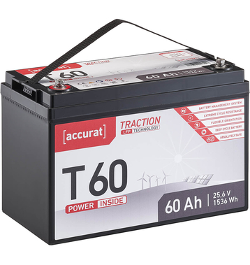 Accurat Traction T60 LFP 24V LiFePO4 Lithium Versorgungsbatterie 60 Ah (USt-befreit nach §12 Abs.3 Nr. 1 S.1 UStG)
