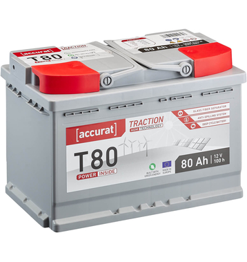 Accurat Traction T80 AGM Versorgungsbatterie 80Ah (USt-befreit nach §12 Abs.3 Nr. 1 S.1 UStG)