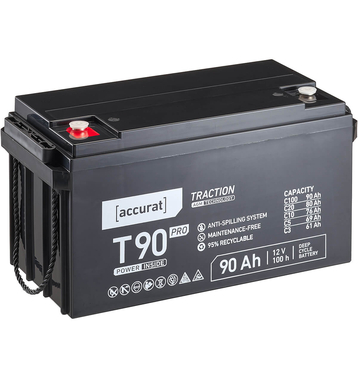 Accurat Traction T90 Pro AGM 12V Versorgungsbatterie 90 Ah  Bleiakku (USt-befreit nach §12 Abs.3 Nr. 1 S.1 UStG)