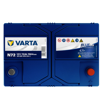 VARTA N72 Blue Dynamic EFB JIS 572 501 076 Autobatterie 72Ah