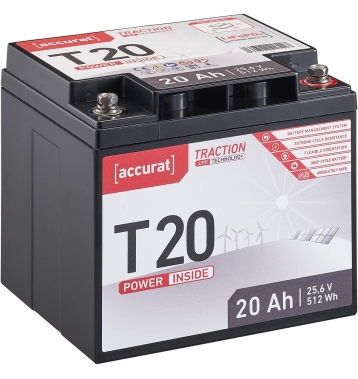 Accurat Traction T20 LFP 24V LiFePO4 Lithium Versorgungsbatterie 20 Ah (USt-befreit nach 12 Abs.3 Nr. 1 S.1 UStG)