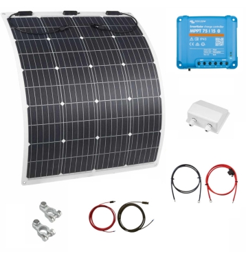 Wohnmobil Solaranlage 120W mit flexiblem Solarpanel und...