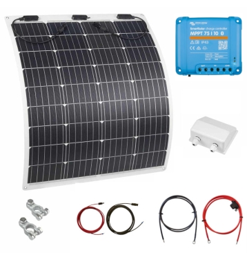 Wohnmobil Solaranlage 100W mit flexiblem Solarpanel und...