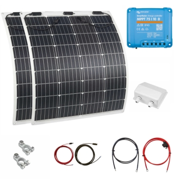 Wohnmobil Solaranlage 200W mit flexiblen Solarpanels und...